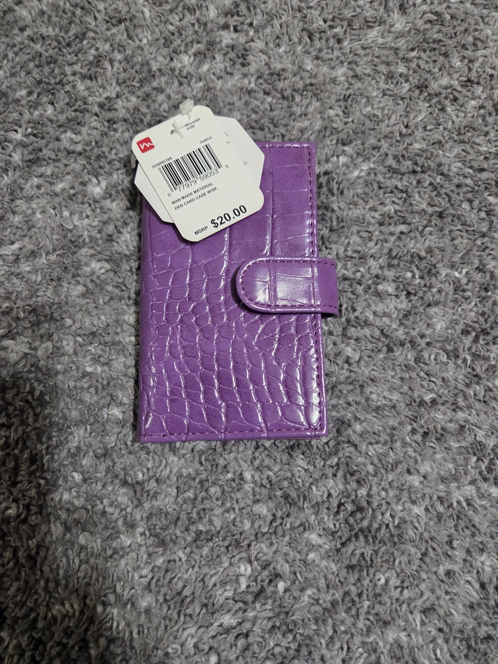 mundi Purple Faux Crocodile Debit Card Holder